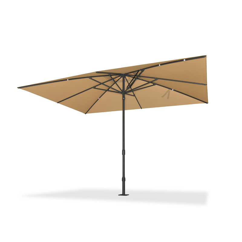 Parasol de table semi-automatique pour l'extérieur, Noir