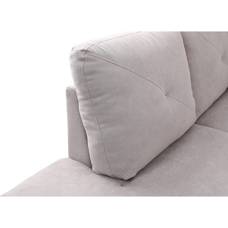 Eolia 97"Right Hand Facing Sofa & Chaise, Light Gray  