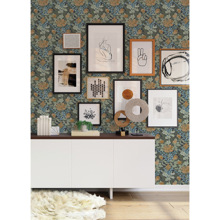 Moody Blooms Peel  Stick Fabric Removable Wallpaper  Designed by Michigan  Artists  Ideal Place Market