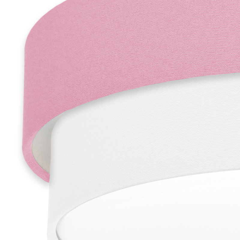 Avory Flush Mount, Pink / White