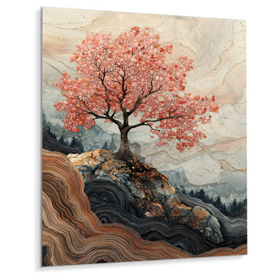 Cherry Blossom Tree Echoes Of Sakura I - Cherry Blossom Metal Wall Art, Traditional Metal Art Print