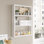 Tablette murale moderne, blanche, 17,0 x 23,6 x 3,5 pouces | 100% panneau de particules enduit de mélamine, épaisseur: 0,7 pouce | Nombreuses tablettes pour un rangement et une présentation élégants | Parfait pour la maison, le bureau ou le salon | Conception élégante de couleur unie