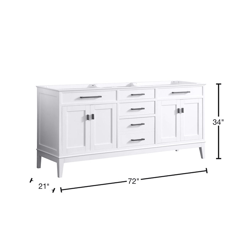 Madison 72" Vanity Base, Black Bronze, White