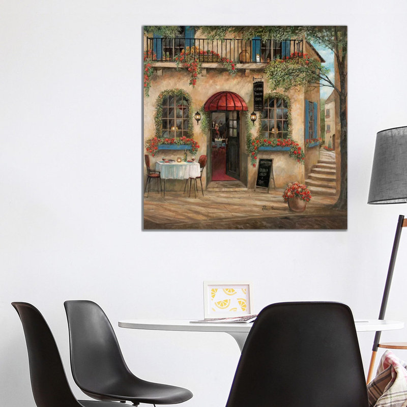 Centro Piazza Cafe by Ruane Manning - Wrapped Canvas Painting, 93.98 cm H x 93.98 cm W x 1.91 cm D