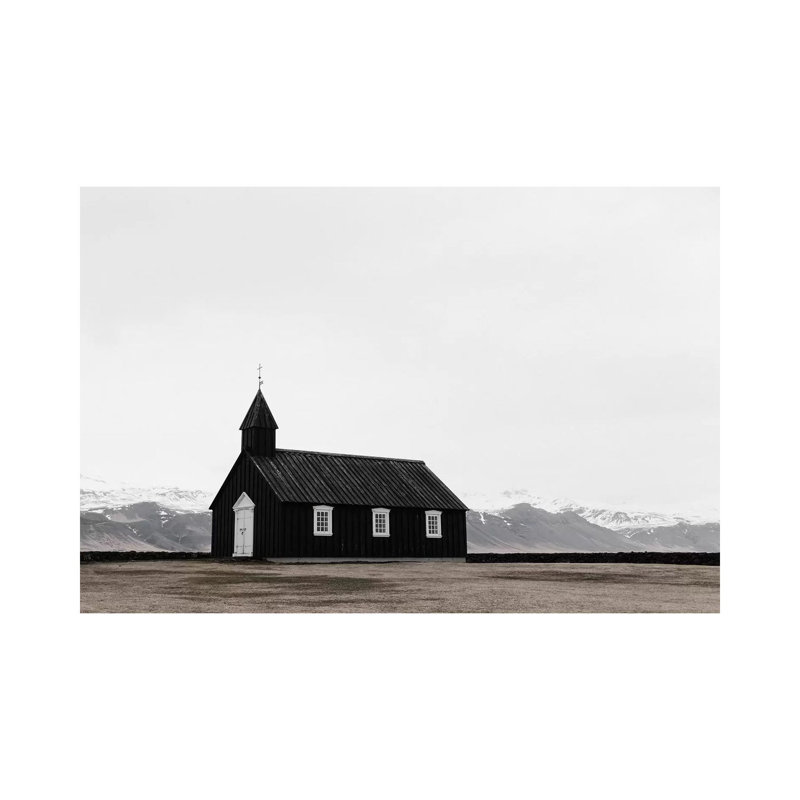 Church And Mountains by Leah Straatsma - Wrapped Canvas Print, 20.32 cm H x 30.48 cm W