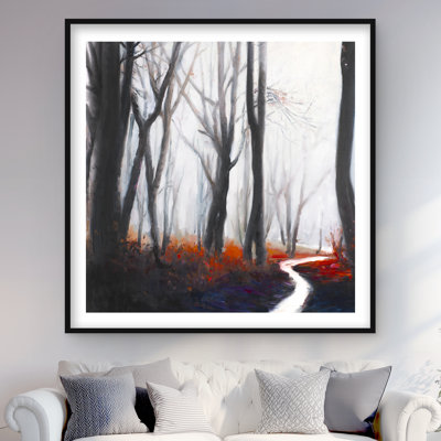 Mysterious Forest with Stream - Seasons Framed Print