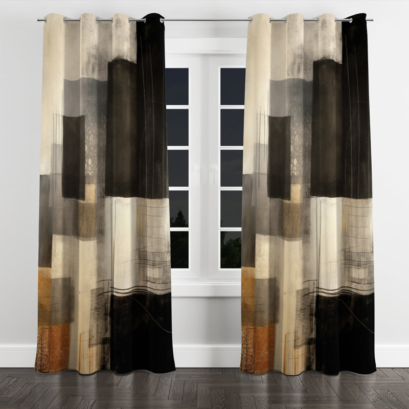 Aurianna - Modern Blackout Grommet Curtain - 1 panel, 52" W x 63" L, Silver Grommets