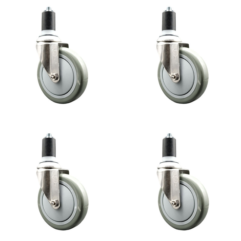 Swivel Stem Caster, Black, 3" H x 3" W