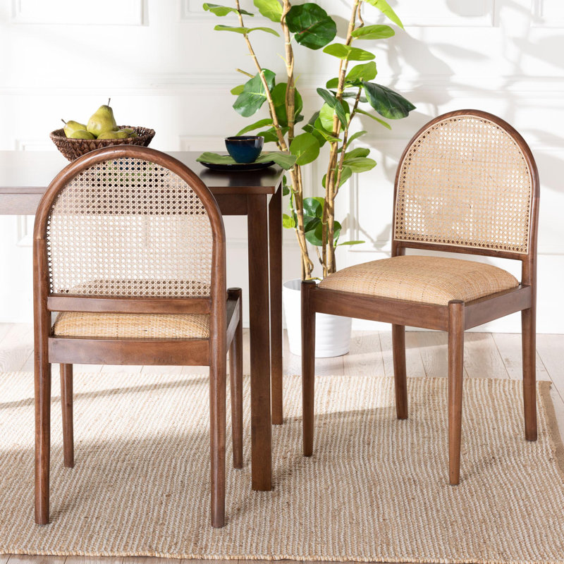 Maryland Natural Rattan and Acacia Wood Brown Side Chair