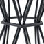 Ensemble de bar compact 3 pièces avec table en bois aggloméré et structure en métal noir, sièges de style industriel pour les petits espaces et les îlots de cuisine.