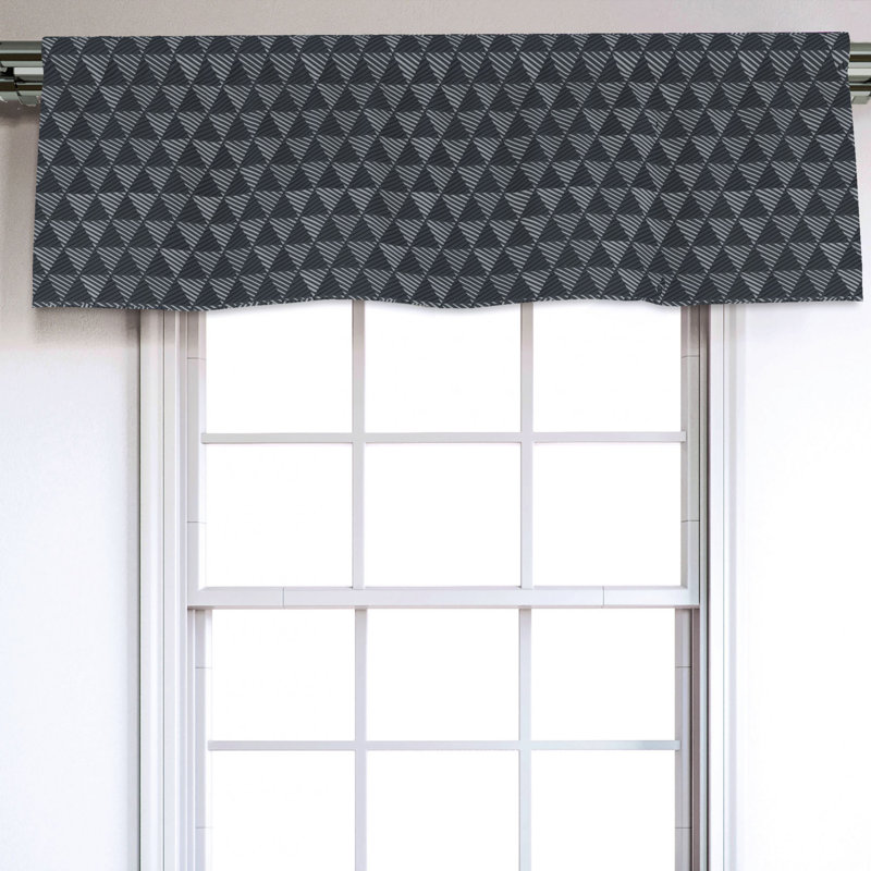 Sateen Geometric Ruffled Window Valance