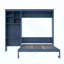 Lit escamotable avec bureau intégré et armoire de rangement à étages-835673385