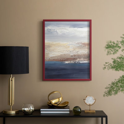 «Tidal Seafoam Horizon II», reproduction encadrée - bois massif