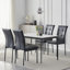 Black Pu Leather Dining Chair With Soft Cushion, High Back Upholstered Dining Chair With Metal Legs-1038573814