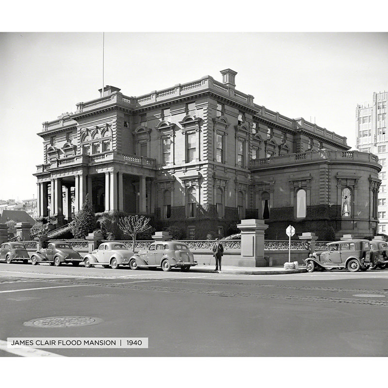 «James Clair Flood Mansion, Historic San Francisco», reproduction de photo sur toile tendue, H 30 po x l 40 po x 1,5 po