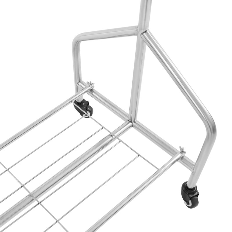 Portant à vêtements robuste et autoportant avec roulettes, Argent argent