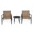 Modern Outdoor Chat Set: 2 PE Rattan Chairs + Black Steel & Tempered Glass Side Table – Durable & Stylish