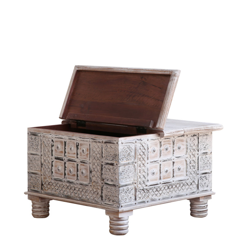 Alegra Solid Wood Lift Top Four Leg Coffee Table with Storage