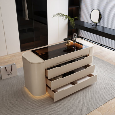 39.37"White jewelry display cabinet and storage chest
