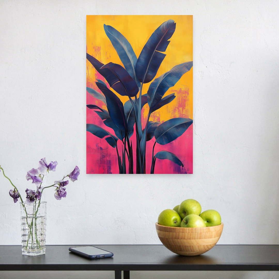 Vibrant Tropical Leaves Abstract Bold Colorful Nature Plant Wall Art Print