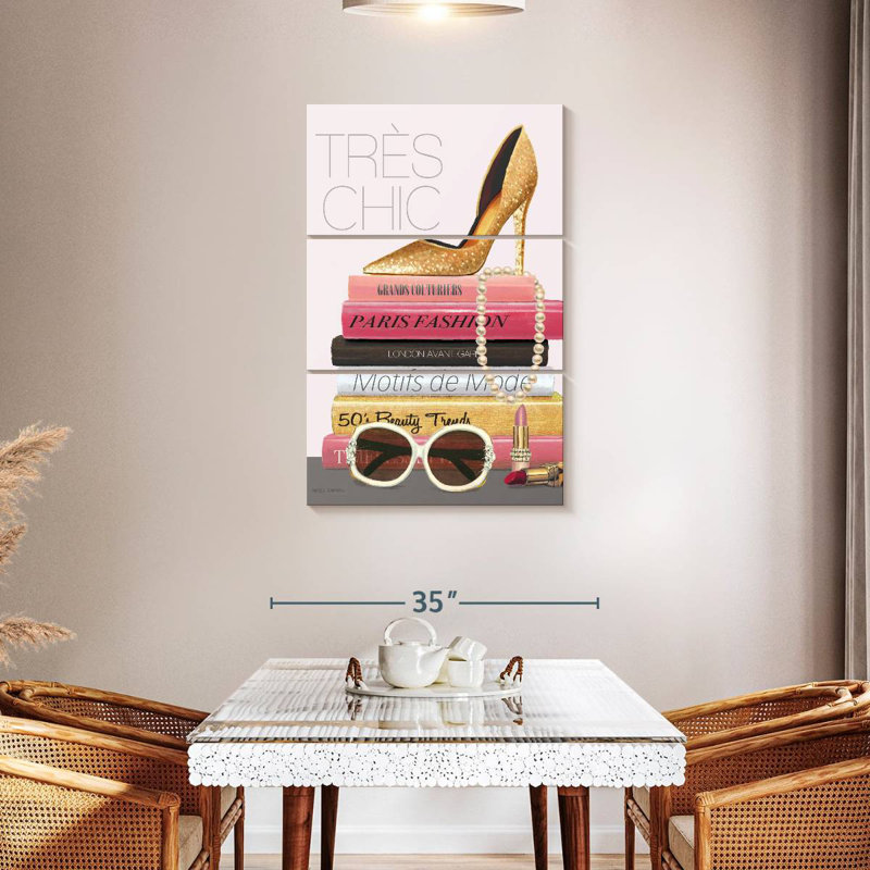 Tergel de style parisien doré et noir très chic, H 45 po x l 28 po