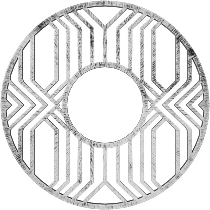 Médaillon de plafond en PVC de qualité Empire, H 34 po x l 34 po x P 1 po, Étain antique
