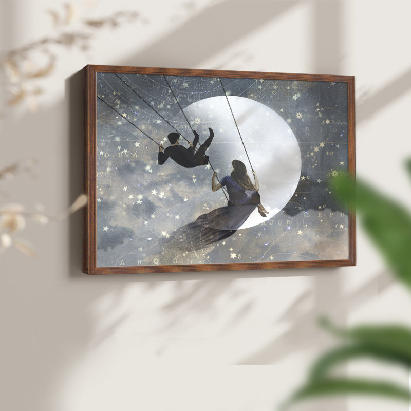Celestial Love II -Framed Print - Restickable, 8" H x 10" W, Walnut