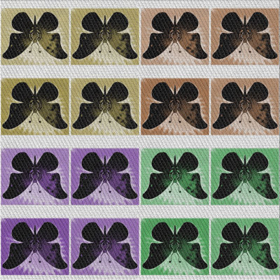 Tapis violet/rouge/vert à motif