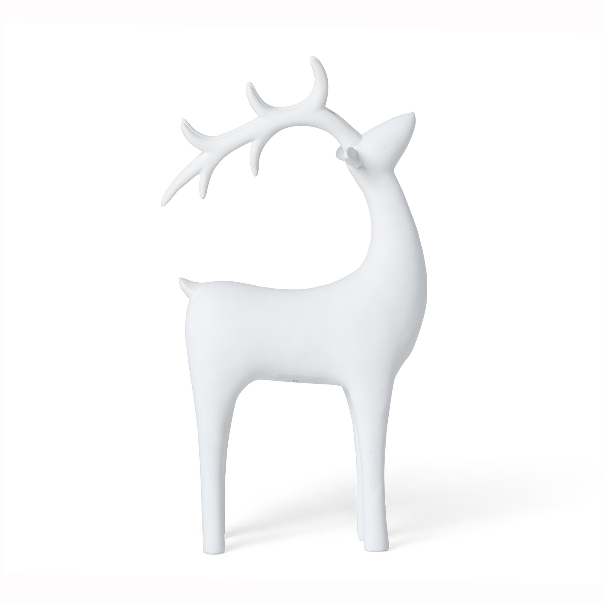 Nordic Red Deer, Matte White, 11.75" H x 6.5" W x 3" D 