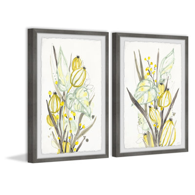 Ethereal Citron III - Ensemble de 2 reproductions de cadres photo simples