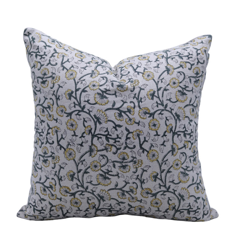 Linen Pillow Cover, Square, 18"H x 18"W, Pishta Floral