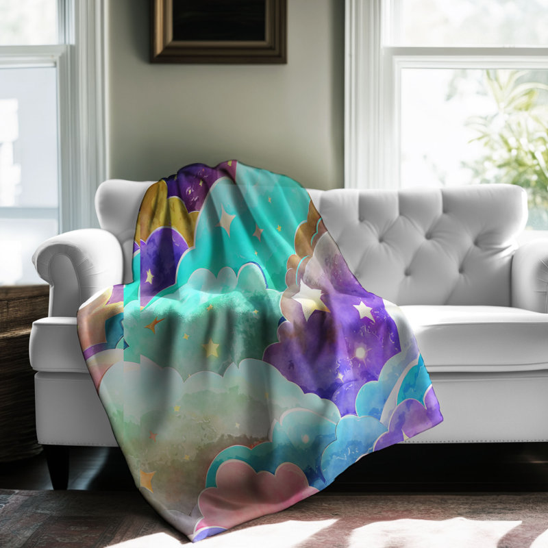 Jeté Heavenly Sky Reverie - 1 pièce Sherpa Blan Premium, L 50 po x L 60 po