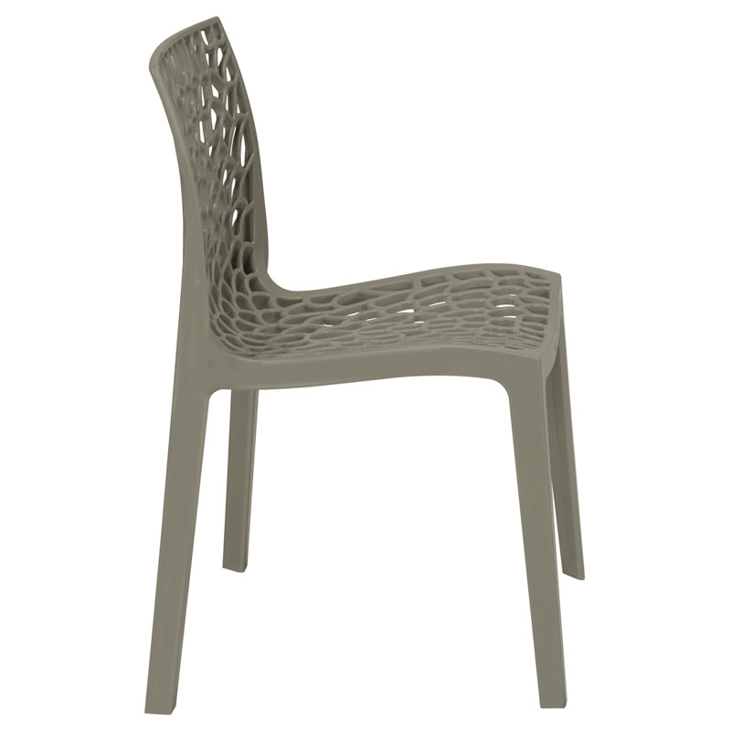 Rian Stacking Patio Dining Side Chair, Grey