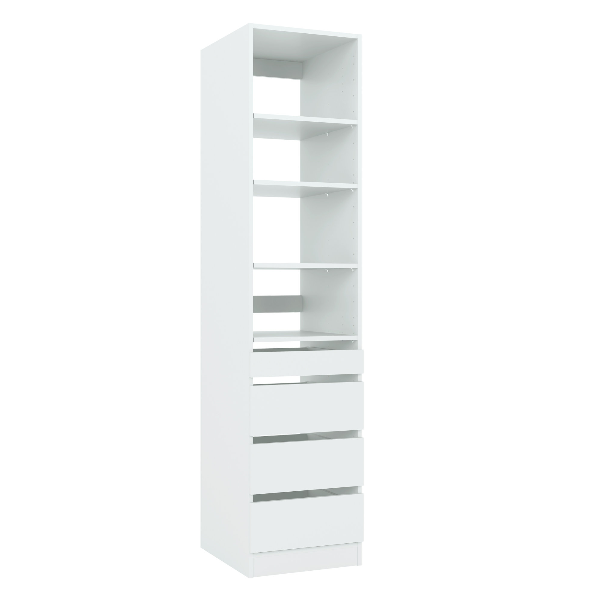 Wood Closet System 30 in. Corner Walk-In Adjustable Shelf Laminate in White  18098225649