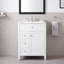 Ensemble de meuble-lavabo autoportant en MDF 24 po blanc avec lavabo en céramique, poignées en métal, porte à fermeture en douceur, support de rangement-1557900785
