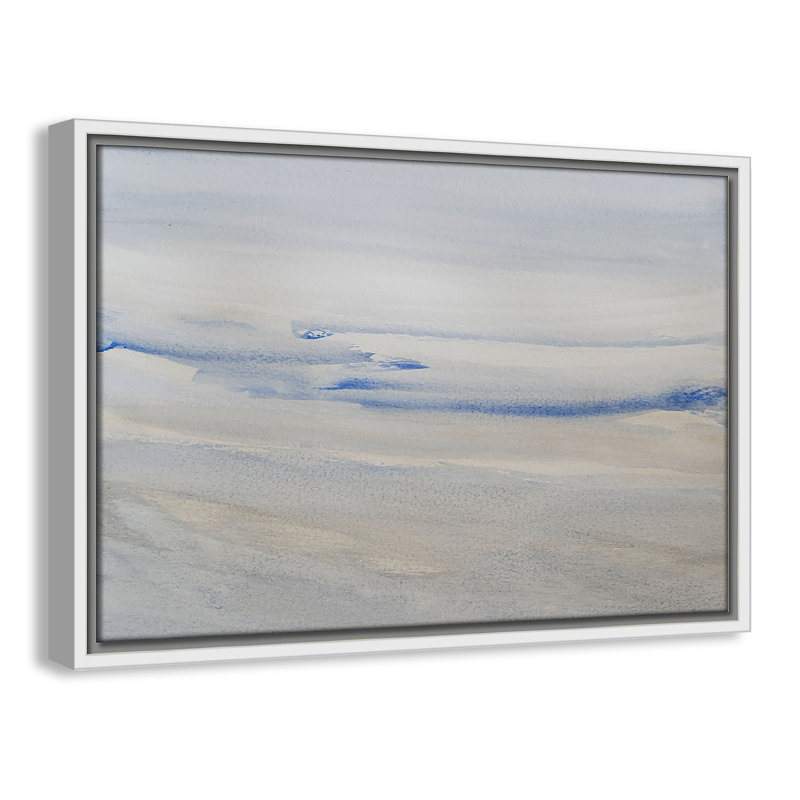«Silent Direction Print» par S.H. Khân, Toile avec cadre, L 19,5 po x H 13,5 po, White Floater