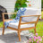 Bodie Acacia Wood Patio Armchair with Bone Cushions - Set of 2