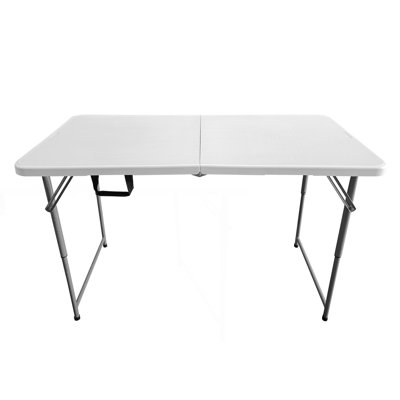 4 FT Granite Adjustable Height Folding Table With Easy-Carry Handle, Hallway Table
