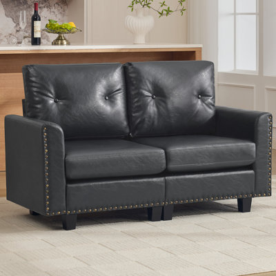 Canapé modulaire simple en cuir synthétique 34,3 po