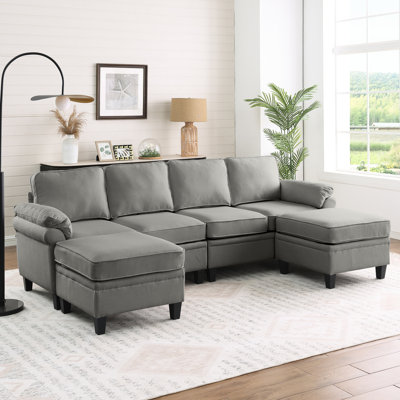 Upholstered 55.06 " Fabric Sectional