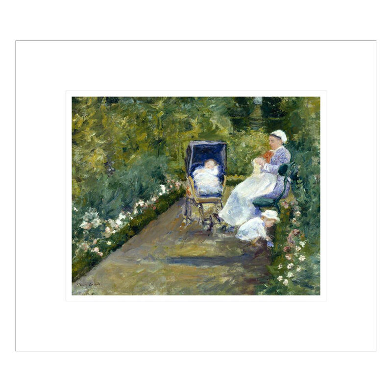 «Children in a Garden (The Nurse)» par Mary Cassatt, impression giclée encadrée, H 13,75 po x l 15,75 po
