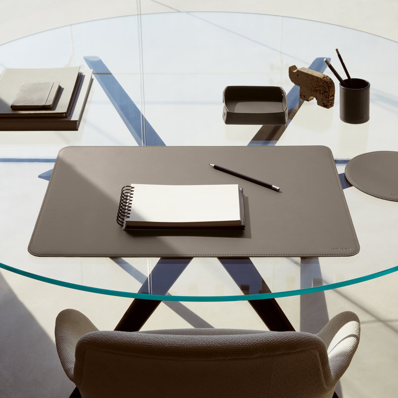 Hermes Leather Desk Pad, Taupe Grey