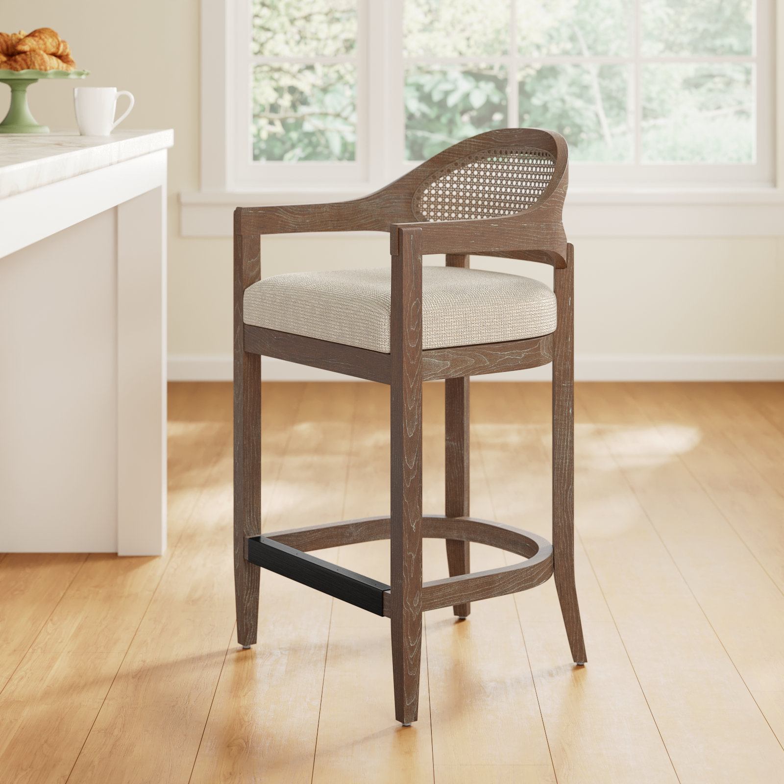 Copley 31" Bar Stool, Taupe Beige, Counter Stool (26” Seat Height)