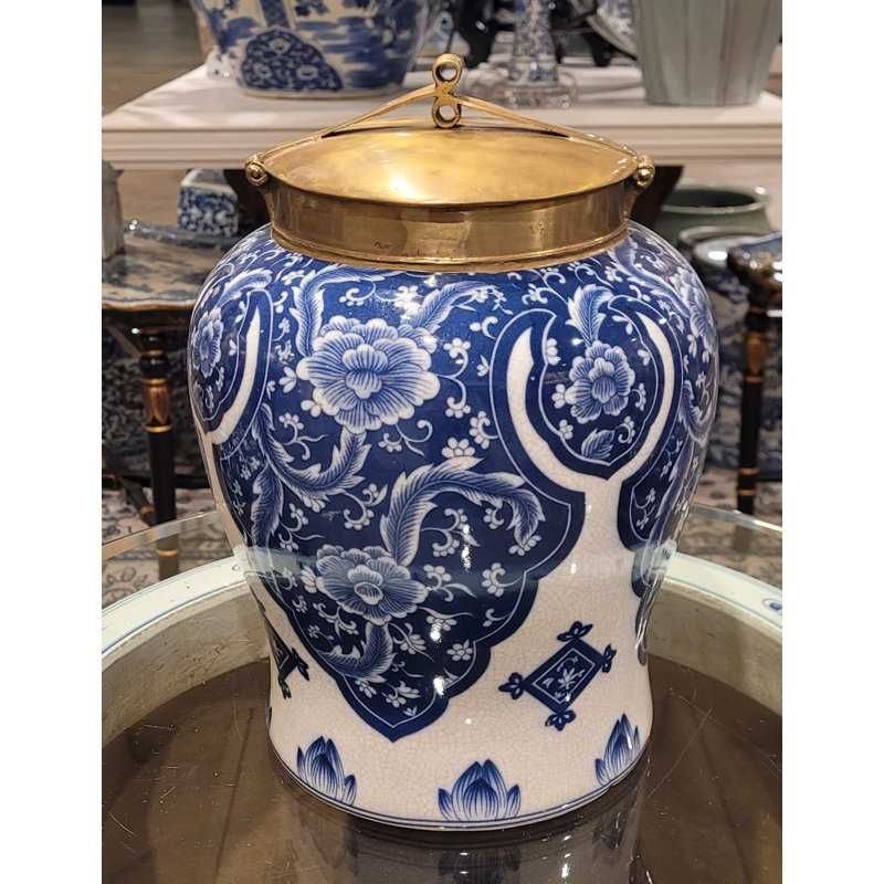 Qipao Handmade Jar, 12" H x 12" W x 12" D