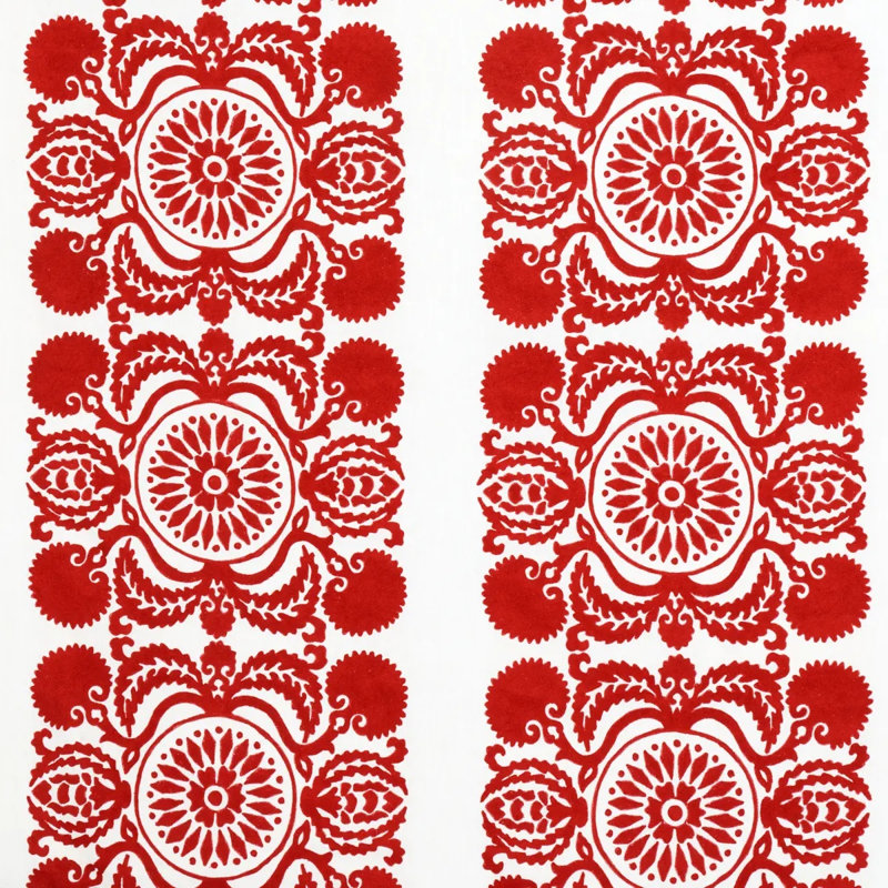 Castanet Embroidery Fabric, Red