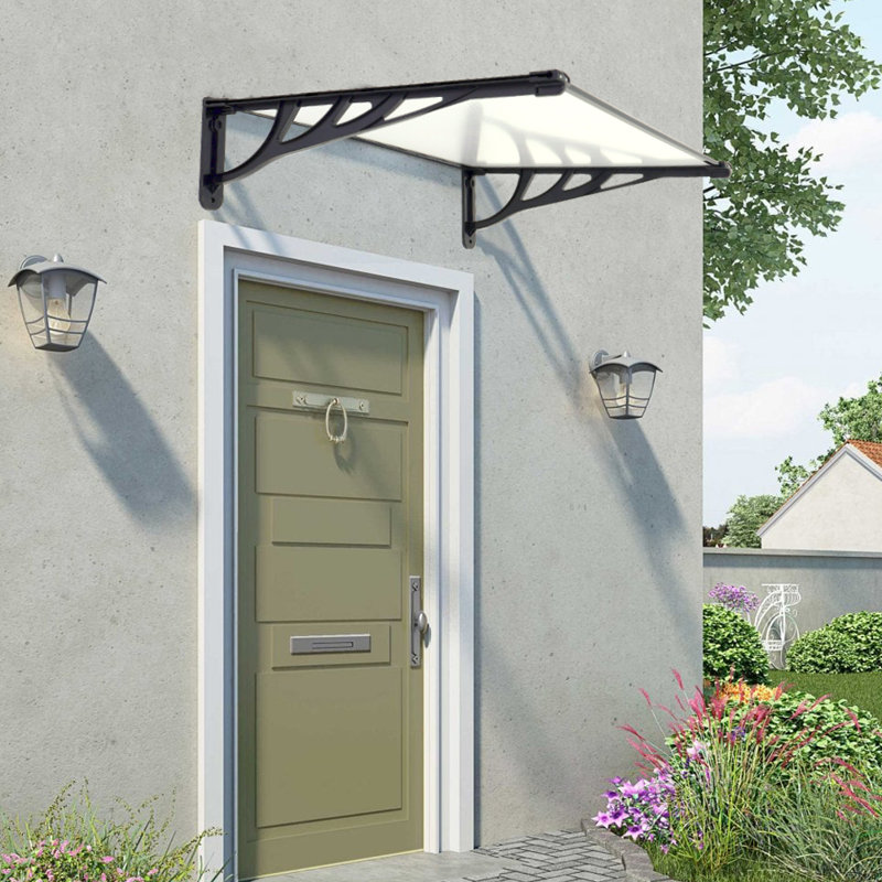 17 Stories 120cm W x 90cm D Plastic Cover Retractable Door / Window Awning