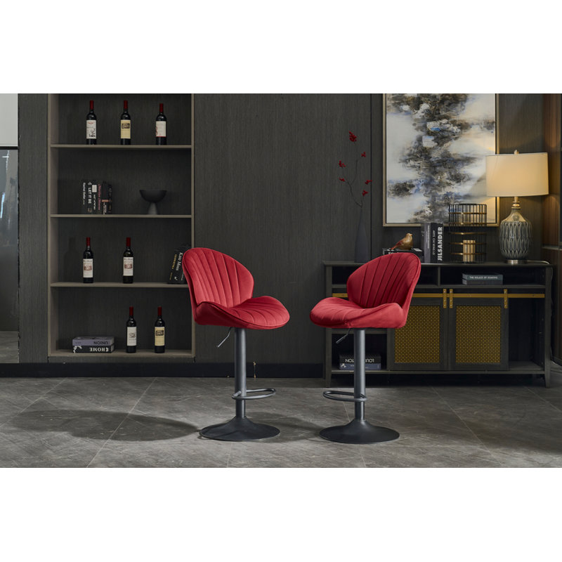 Bar Stools Set Of 2 - Adjustable Barstools With Back And Footrest, Counter Height Bar Chairs For Kitchen, Pub