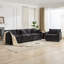 Canapé modulaire Kismet avec tissu chenille et coussins double couche-122062087