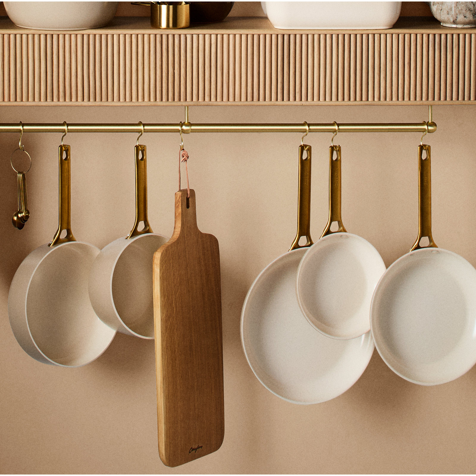 GreenPan Reserve 3-Piece Frying Pan Set, Cream