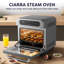 Four à friteuse à vapeur, four grille-pain de comptoir 8-en-1 avec cuisson à la vapeur saine, four à convection de grande capacité pour la cuisson au four, le rôti et la friture à l'air